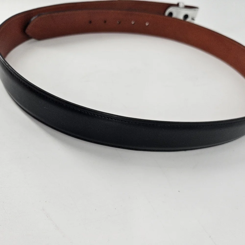 Custom BLACK with SILVER Genuine Leather Interchangeable BELT STRAP sz 45NOTE